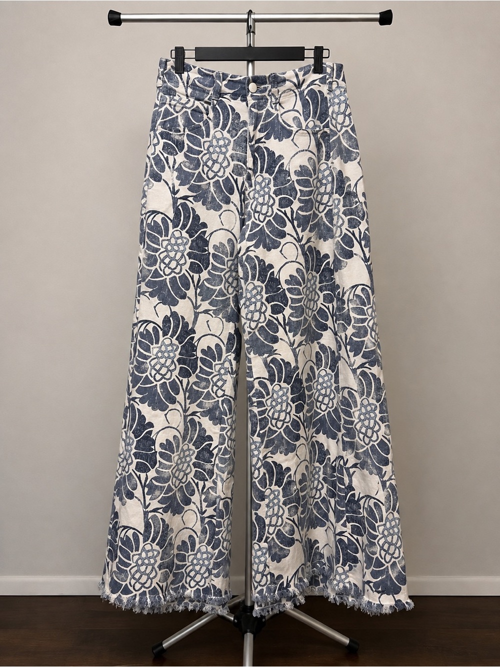 Pilcro for Anthropologie Floral Linen Blend Wide Leg Pants Size 28